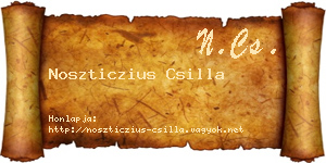 Noszticzius Csilla névjegykártya